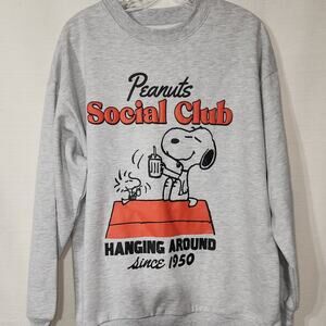 Snoopy Peanut Social club gray sweatshirt women's medium